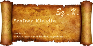 Szafner Klaudia névjegykártya